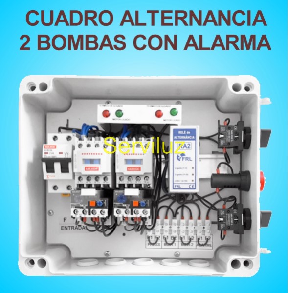 Cuadro de Alternancia para 2 bombas Trifasico 400V y 7.5 HP con Alarma